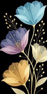 Elegante Linienkunst Botanische Wandkunst – Minimalistische Blumen-Leinwand in Terrakotta und Schwarz für Moderne Wohnkultur - Image 2