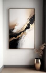 Blue Depth Abstrakte Wandkunst – Ozean-inspirierte Moderne Leinwand in Blau- und Weißtönen - Image 2